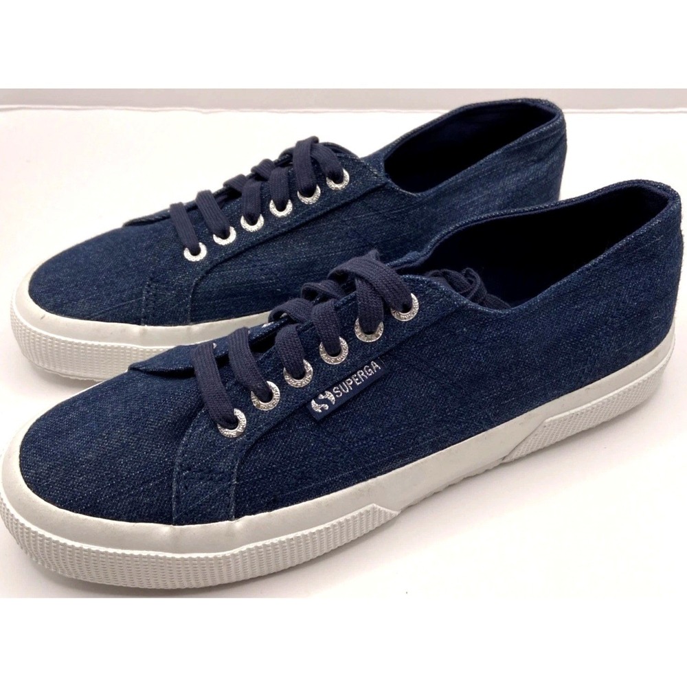 Superga Navy Shoes Denim Canvas 2750 Cotu Classic Women's 9.5